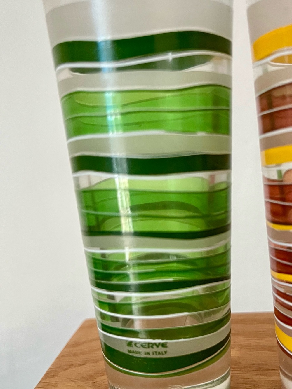 Vintage Cerve Italy Circleware Striped Shot Glasses - Set of 3 MCM Retro - Picture 2 of 7